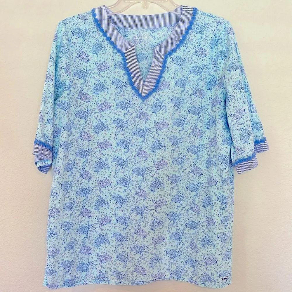 Vineyard Vines Kids Light Blue Floral Swim Coverup